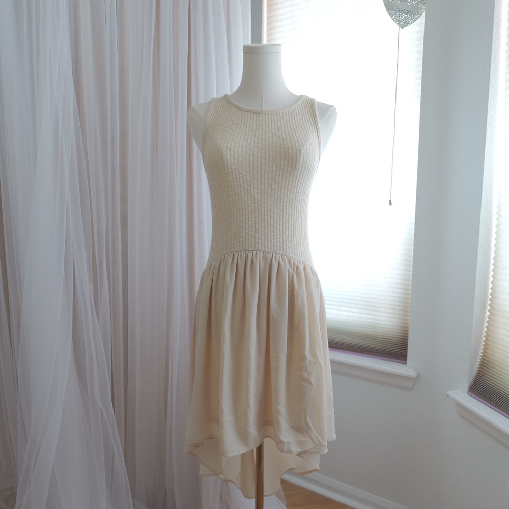 finn & clover Cream High Low Dress